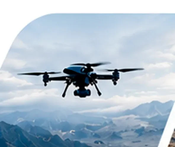 Drone flying over mountains
